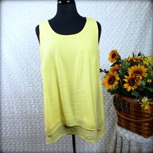 I. N. Studio - Pale Yellow Ladies Sleevless Shell, Size M